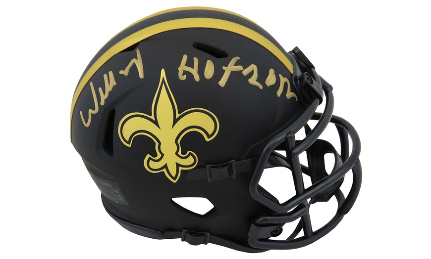 Willie Roaf Signed New Orleans Saints Eclipse Riddell Mini Helmet w/HOF ...