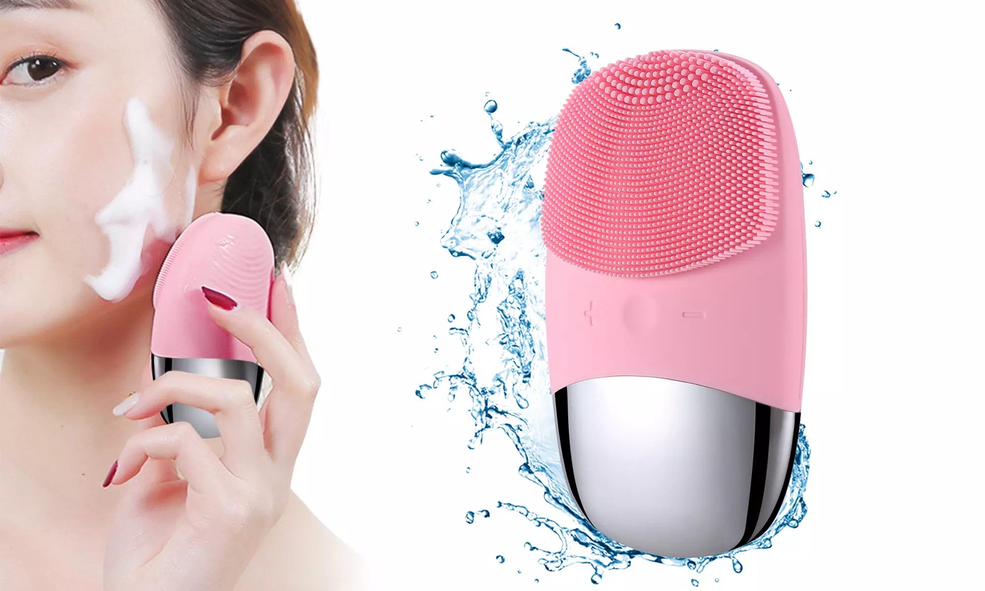 Facial Cleansing Waterproof Sonic Vibrating Face Brush for Deep Cleansing - Primary Image