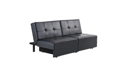 mainstays memory foam tufted storage futon