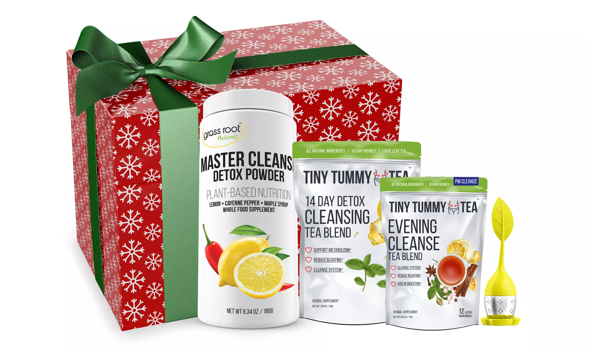 Tiny Tummy Tea Detox and Master Cleanse Holiday Gift Set (4-Pack)