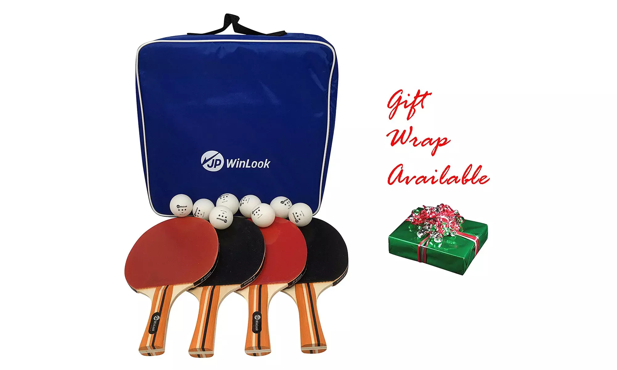 JP WinLook Ping Pong Paddle - 4 Pack; Pro Premium Table Tennis Racket Set - Primary Image