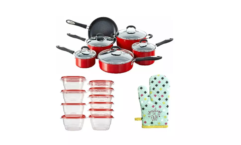 Cuisinart 55-11R Advantage Non-Stick 11-Piece Cookware Set (Red) Bundle - Primary Image