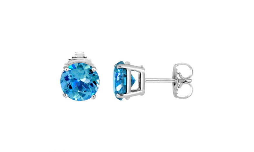 2 carat blue topaz stud earrings