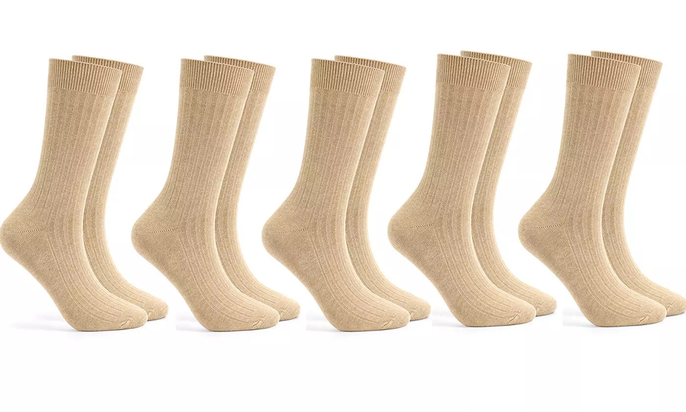 Mens Warm Soft Cotton Full Cushion Crew Socks (5 Pairs)