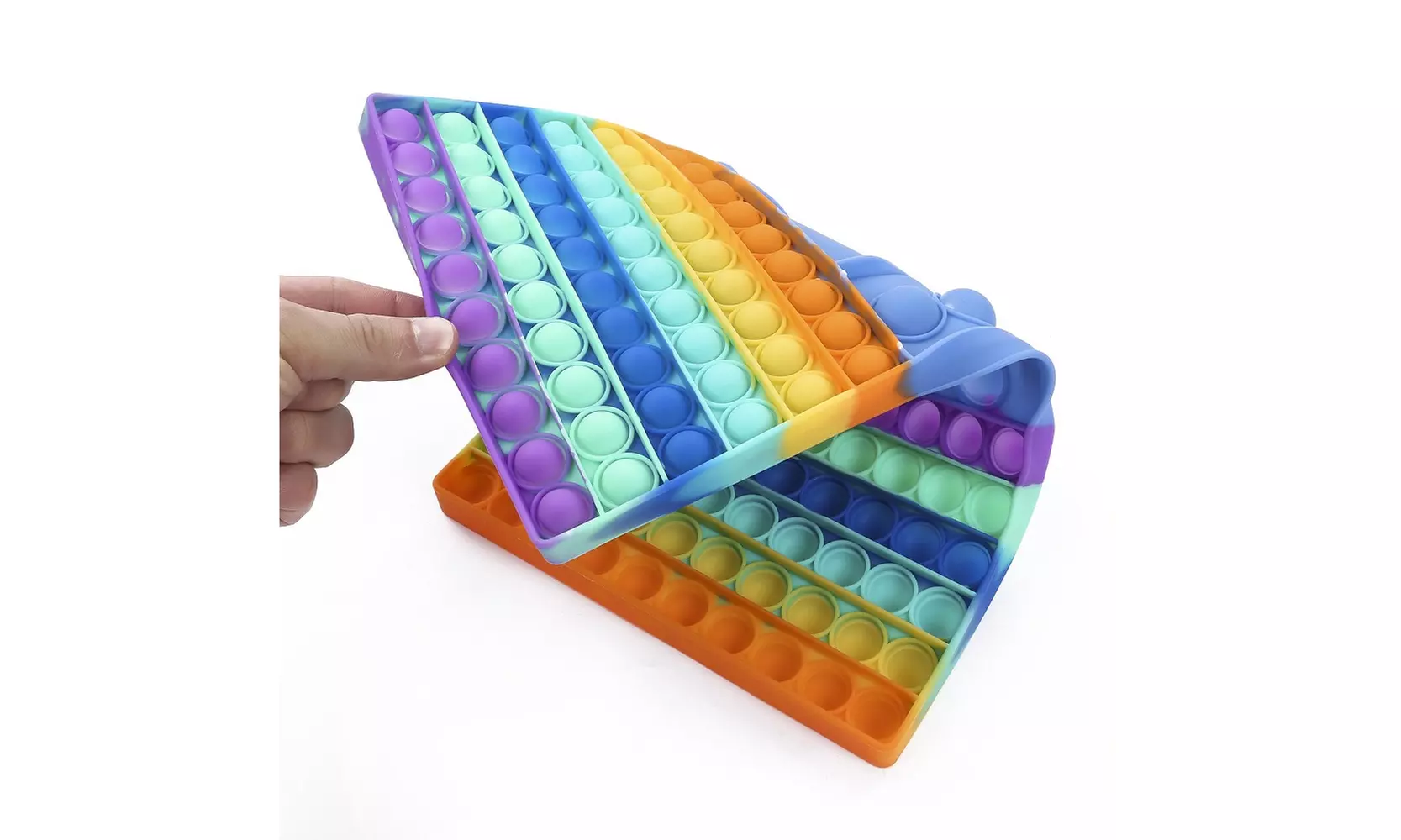 Big 10" Fun Dice Pop Game Fidget Toy, Pop Rainbow Chess Board Fidget Toy - Primary Image