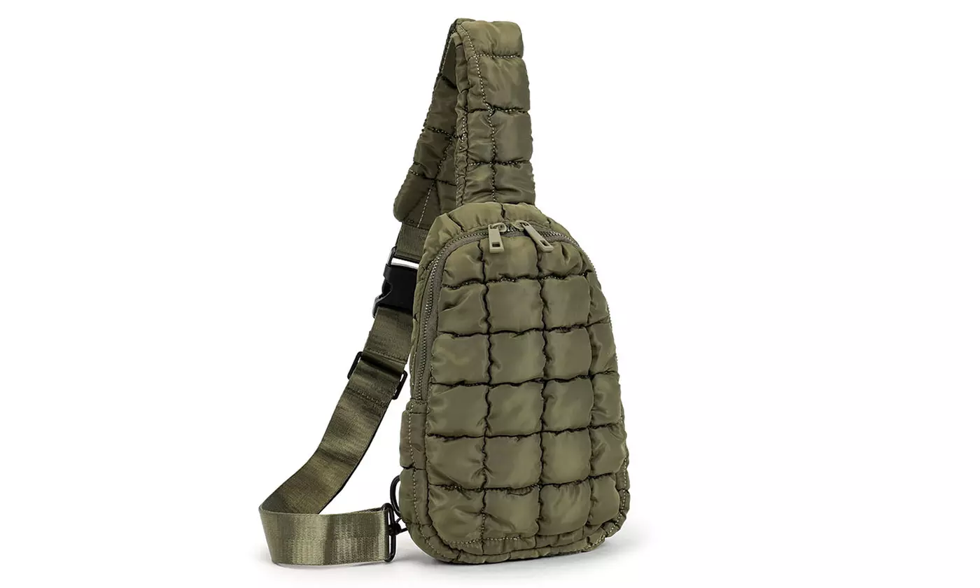 SGDL Holdings Inc Womens Puffy Sling Bag Waist and Crossbody Bag for Travel