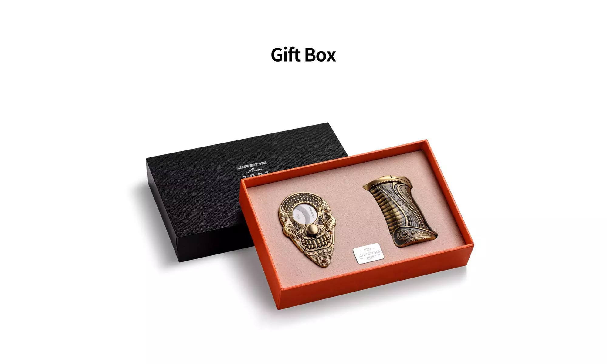 Jifeng Cigar Accessories Windproof lighter / Premium Cigar Cutter Gift Box Set - Primary Image