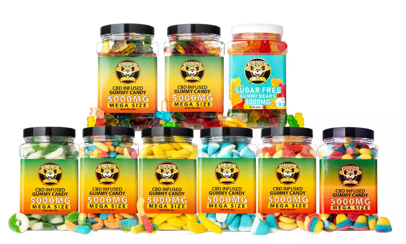 MEGA 5000MG Extra Strength CBD Gummies from Kangaroo (48oz) - Primary Image