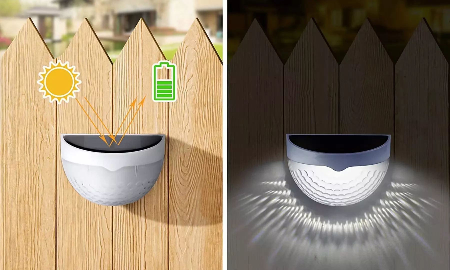 Outdoor Solar Light Solar Fence Post Lights LED Cool White Solar Deck Lights