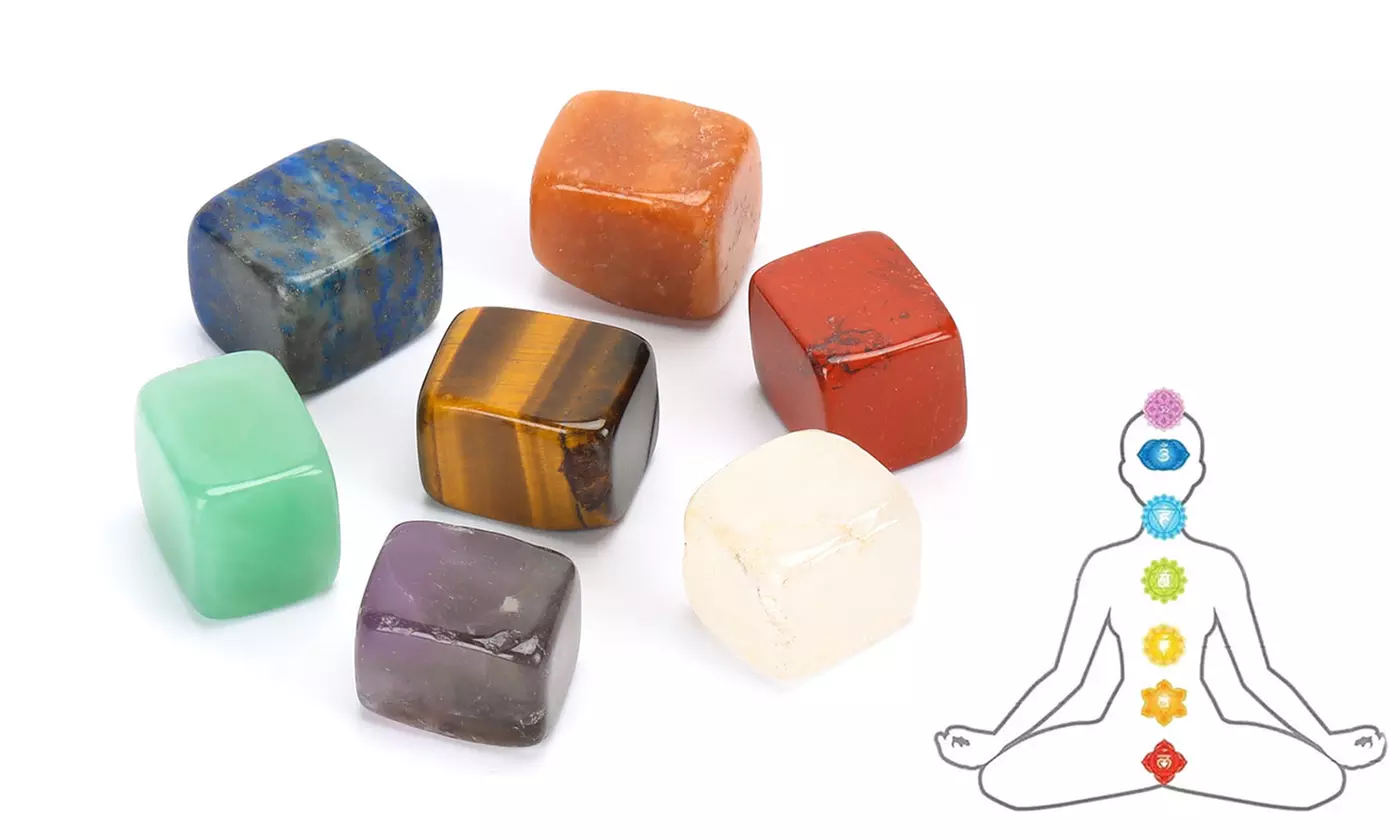 7 pcs Natural Chakra Stones Energy Palm Stone Reiki Healing