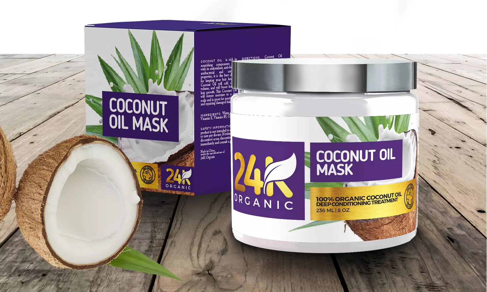 24K Natural Hydrating and Deep Moisturizing Coconut Oil Hair Mask - Second Medium