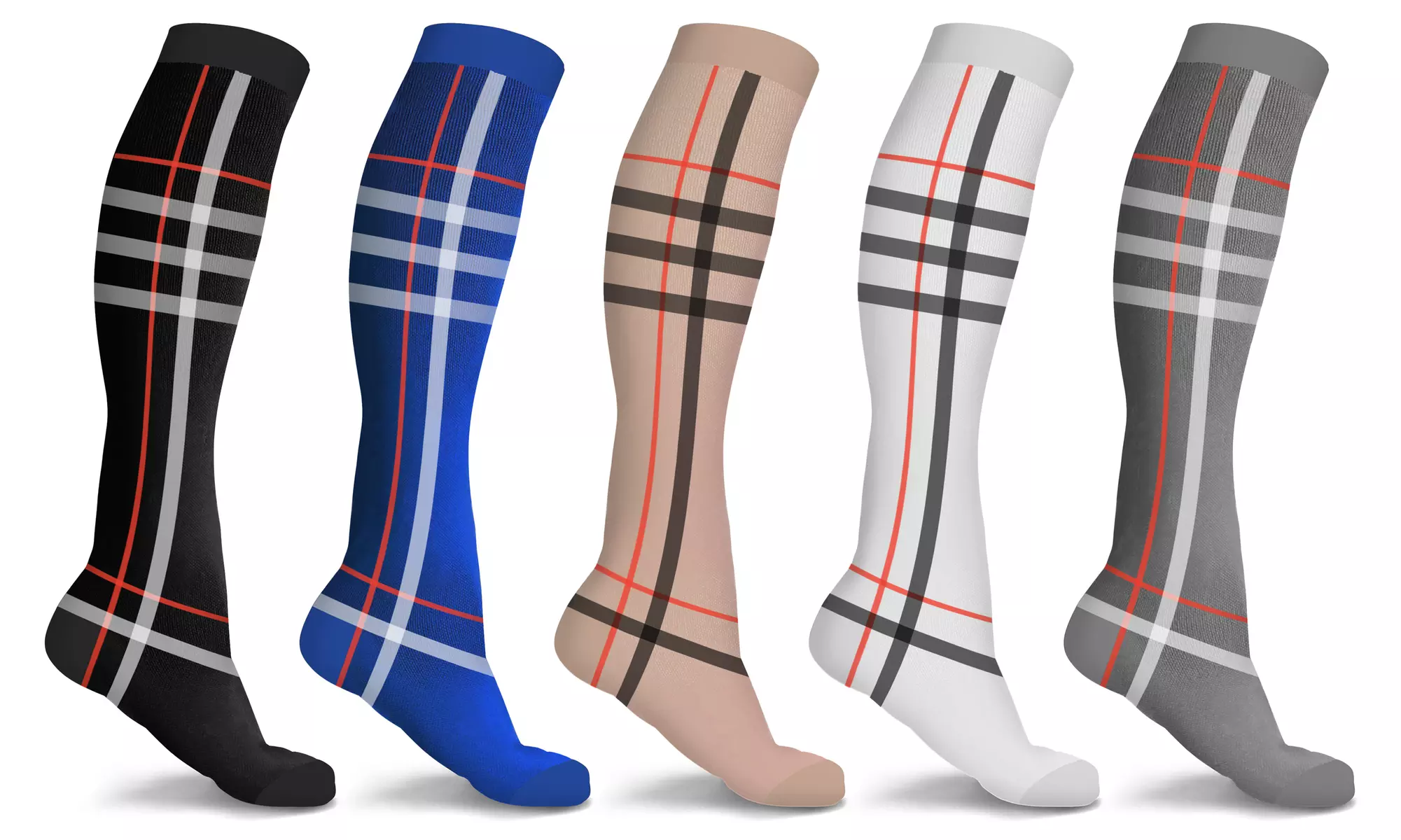 DCF Londoner Knee-High Unisex Compression Socks (5-Pack) - Primary Image