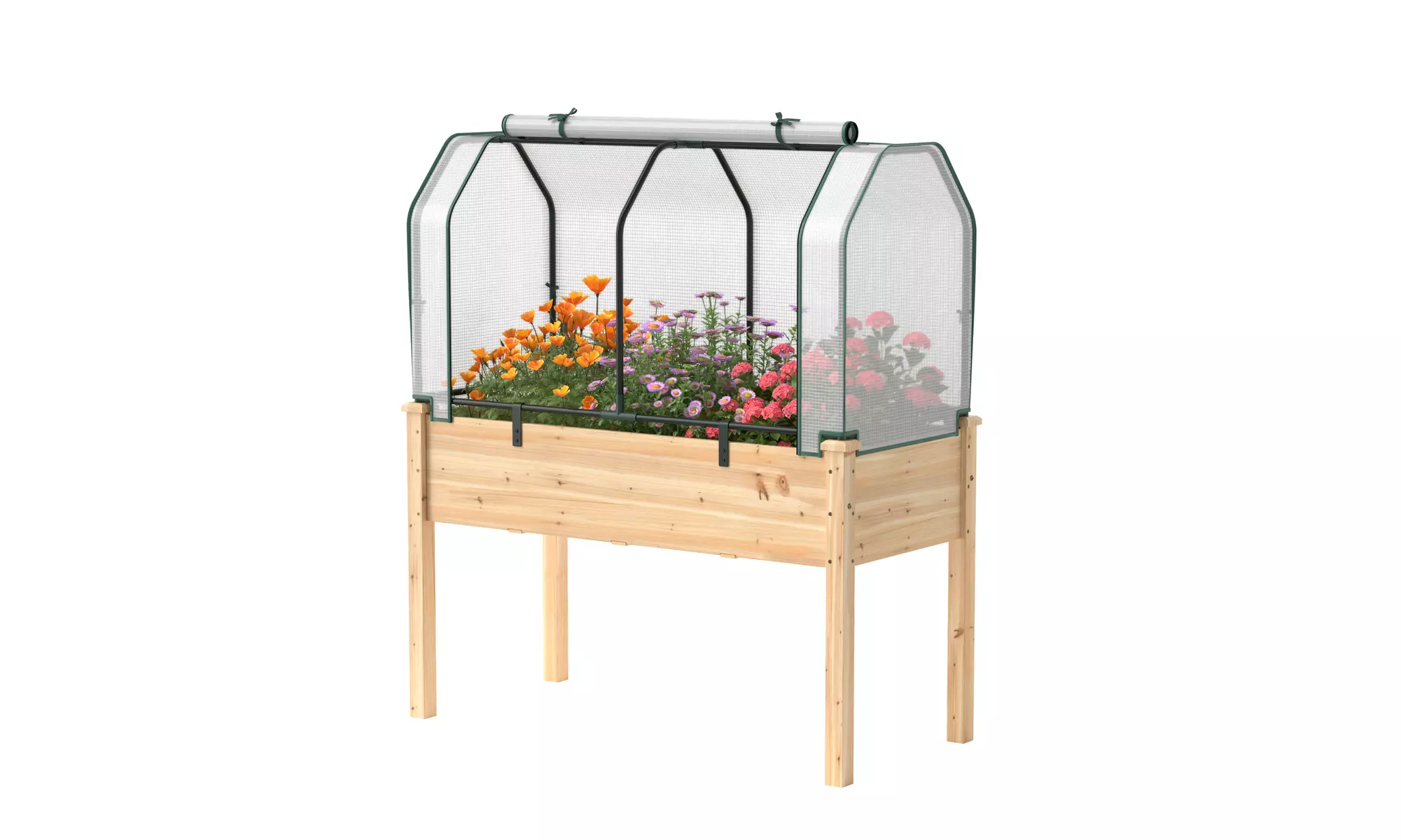 Costway Raised Garden Bed with Dual Zipper Door Greenhouse for Patios Backyard - Second Medium