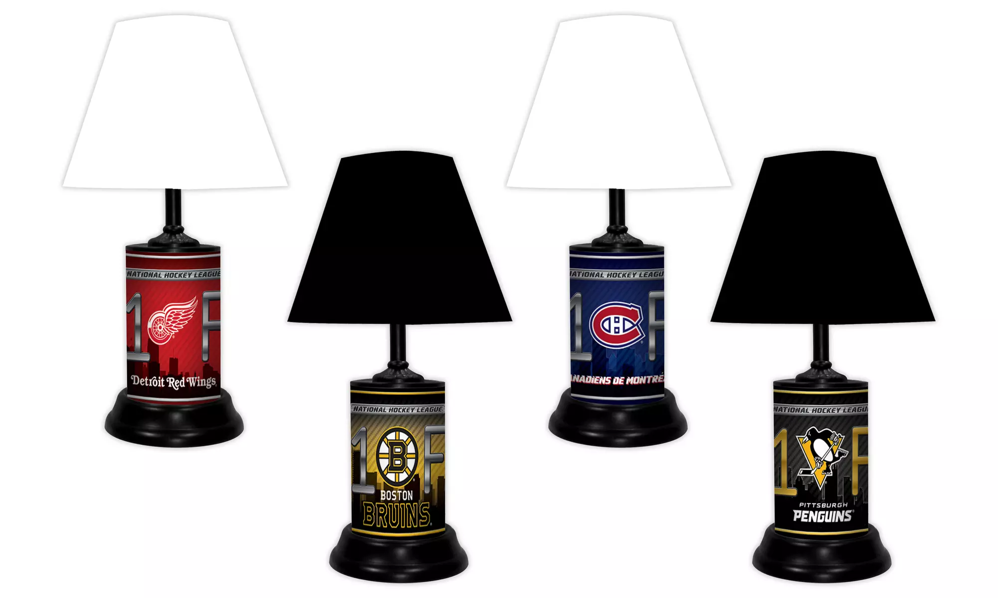 NHL 18-inch Desk/Table Lamp with Shade, #1 Fan with Team Logo - Primary Image