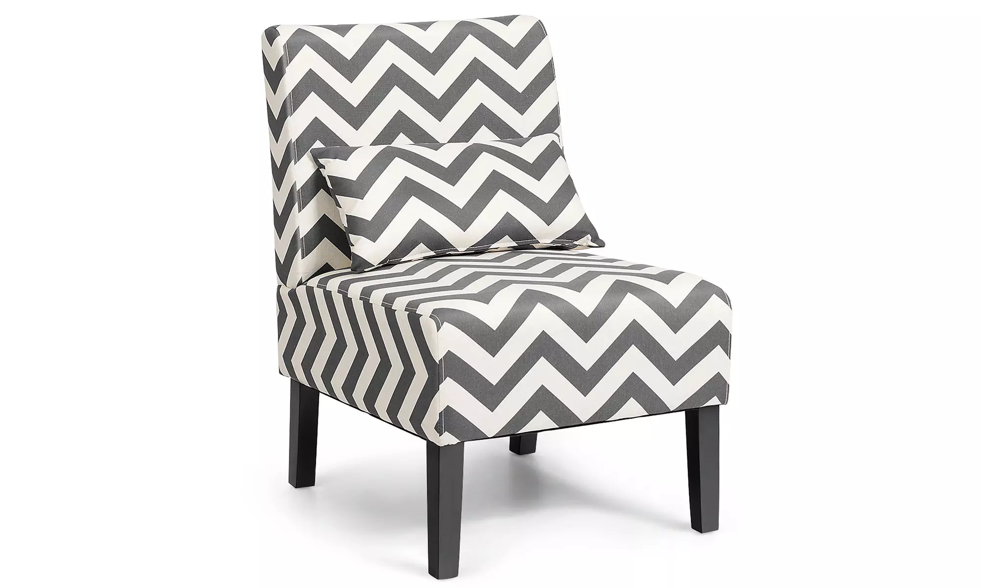 Costway Armless Accent Leisure Chair with Lumbar Pillow Grey/Blue - Primary Image