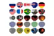 Dart Flights Standard, 25-Set (75 Pcs) Plastic Dart Tails with National Flag - Second Medium