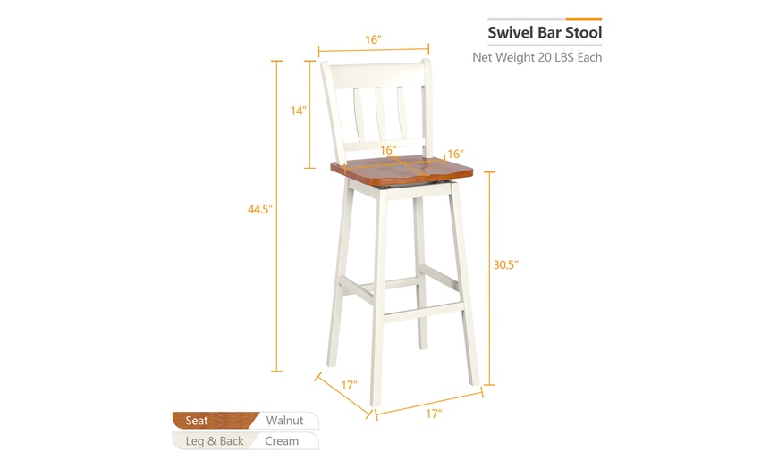 Up To 54% Off On Costway Set Of 4 Swivel Bar S... | Groupon Goods