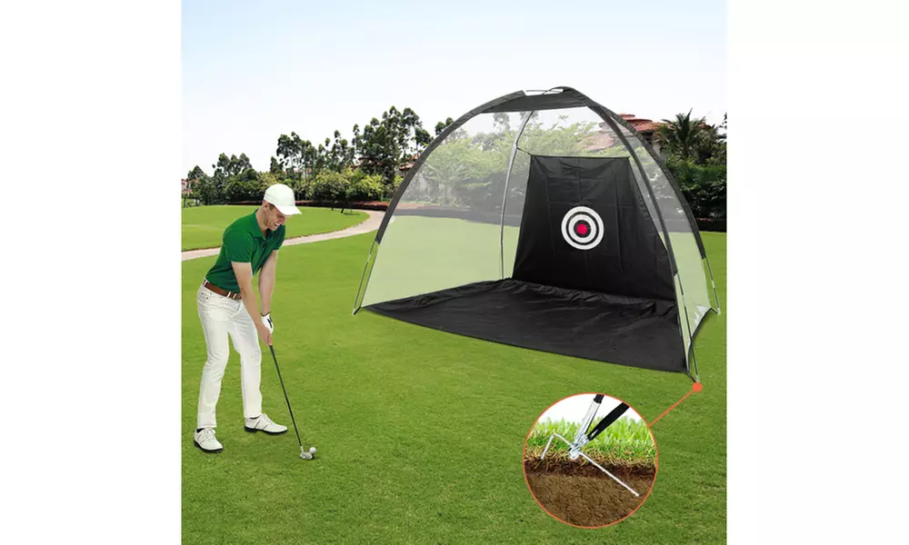 Outdoor Waterproof Folding Golf Training Target Practice Net Black - Second Medium