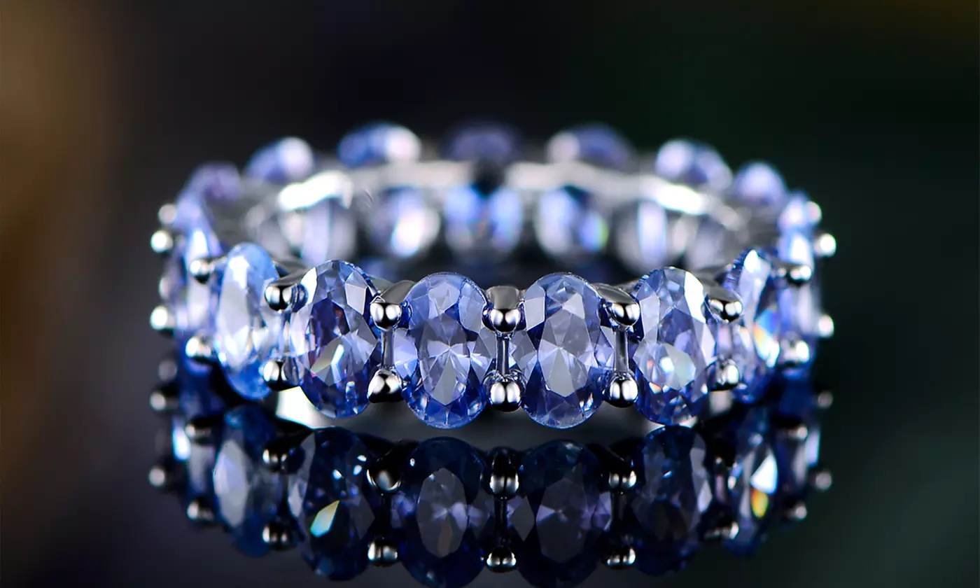 Oval-cut Tazanite on  Sterling Silver Ring  - Primary Image