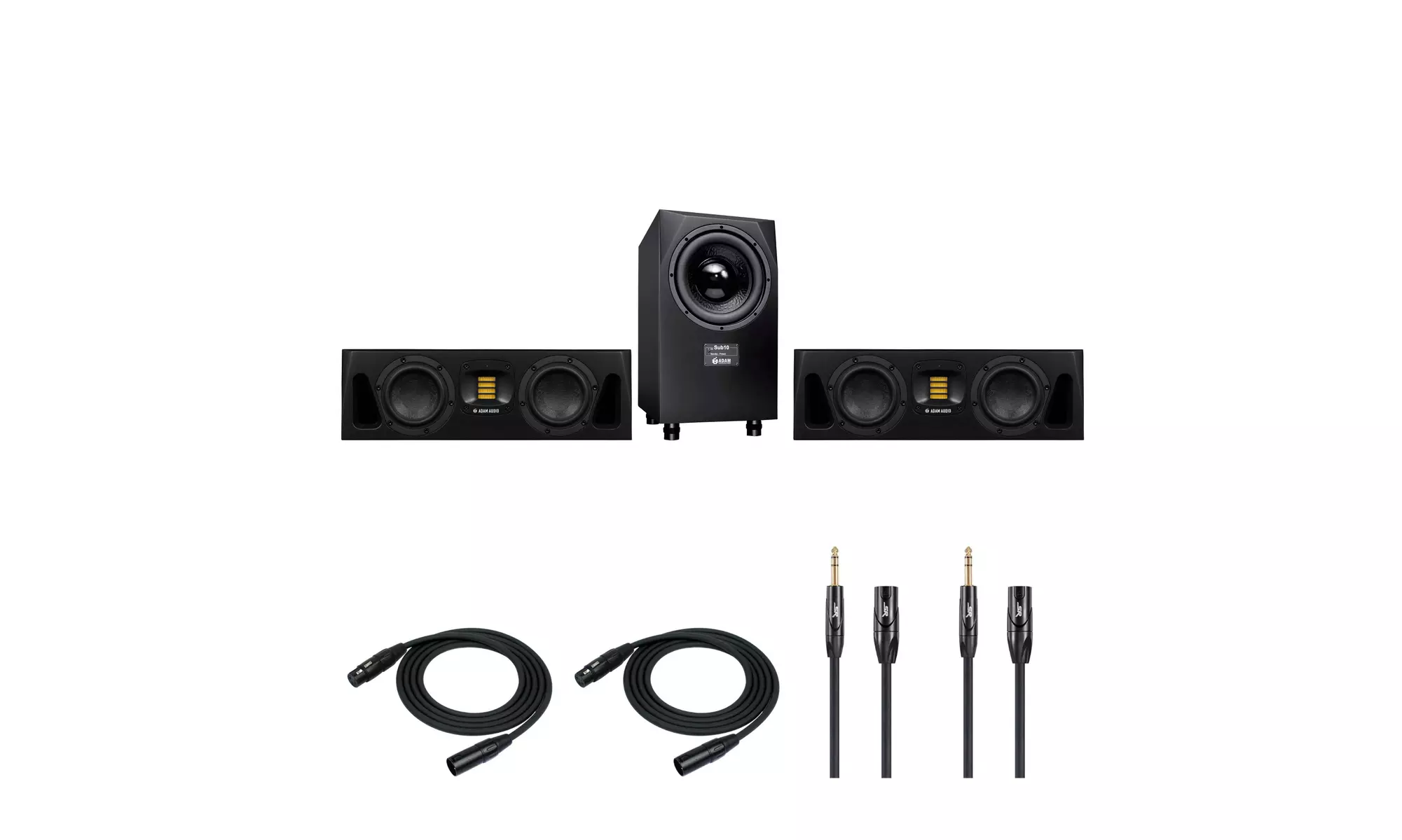 ADAM Audio A44H Two-Way Midfield Speaker (Pair) with ADAM Audio Sub10 and Cables - Primary Image