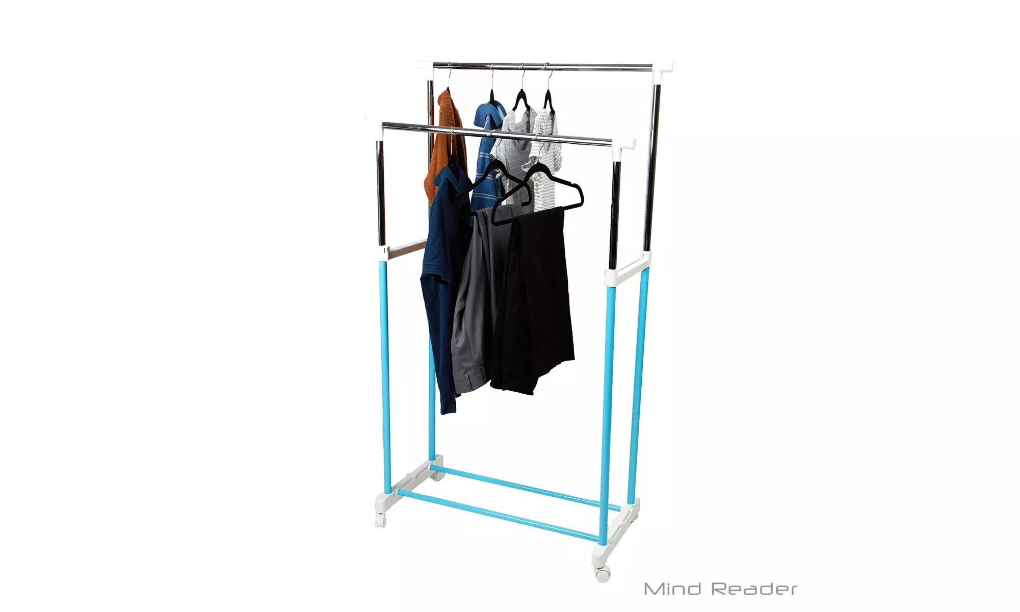 Mind Reader Metal Double Rolling Garment Rack - Primary Image