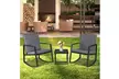 3 PCS Outdoor Patio Rocking Furniture Chairs Set with Glass Coffee Table  - Second Medium