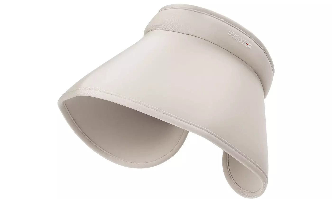 Women Wide Brim Roll-Up Ponytail Summer Sun Visor Hat UV Protection