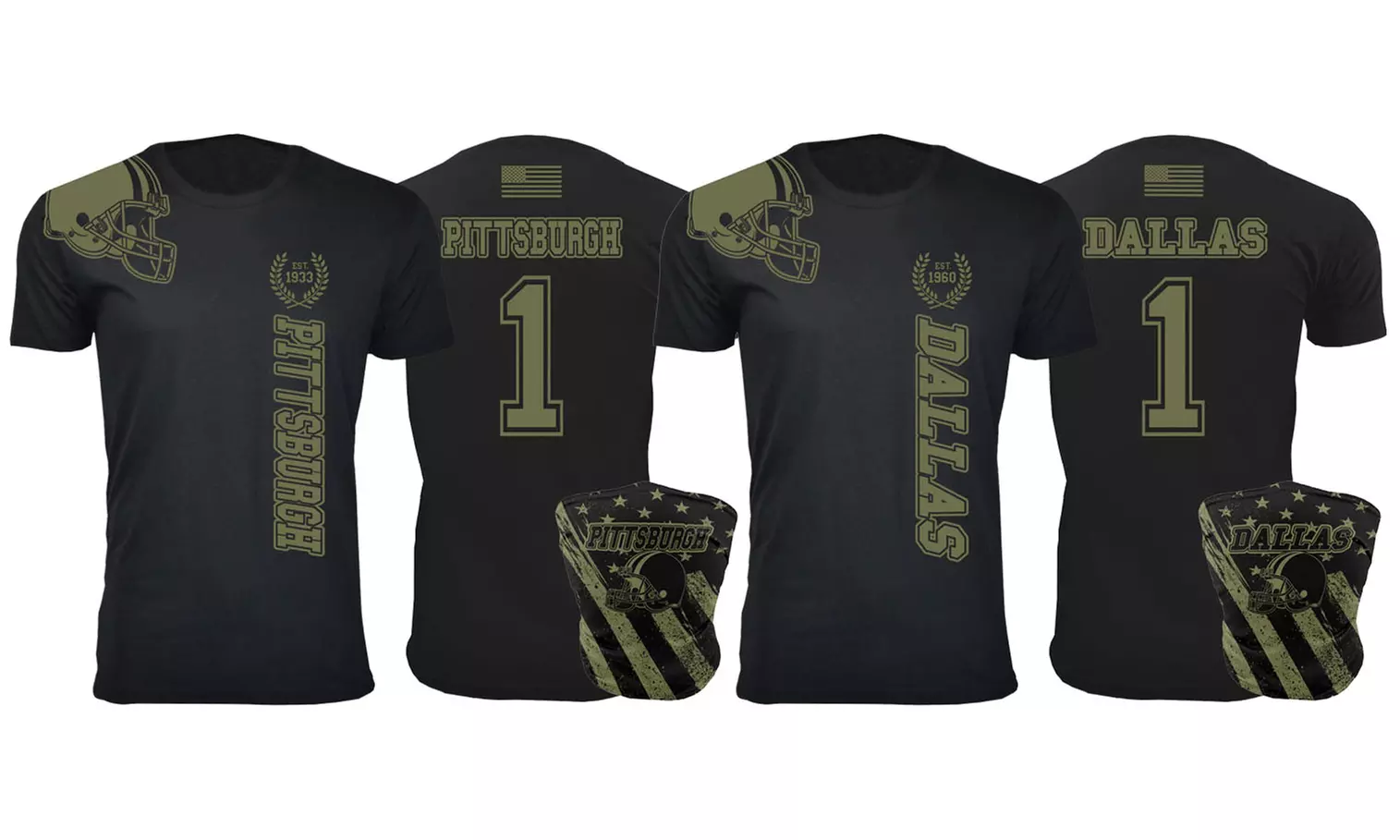 Men's Football Salute T-Shirts with Salute Gaiter (M-3XL) - Primary Image
