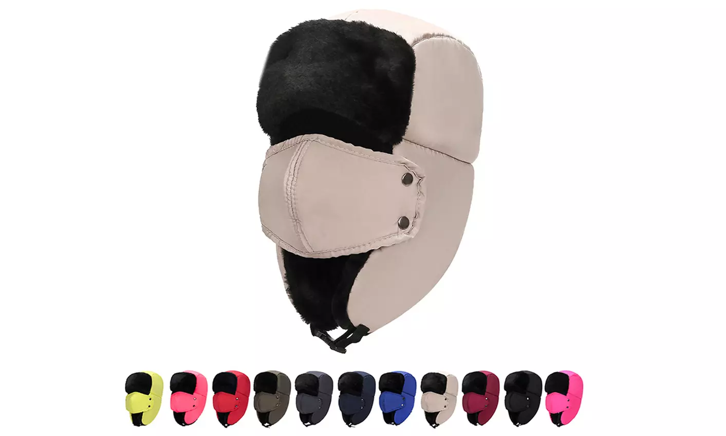 Braveman Unisex Eskimo Winter Hunting Hat with Ear Flaps and Removable Mask - Primary Image