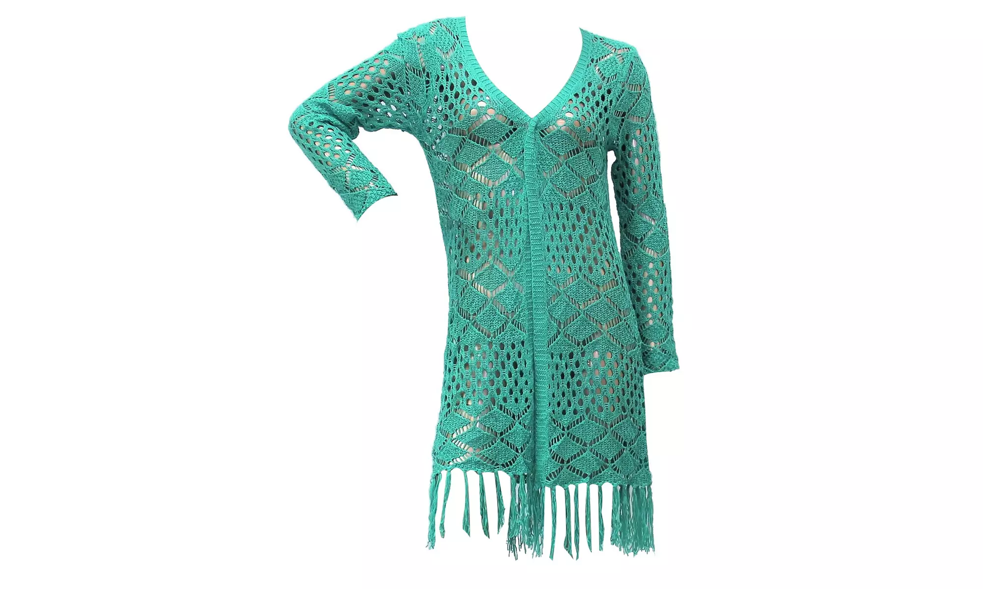 Women's 100% Cotton Sexy Crochet Top with Fringe - Second Medium