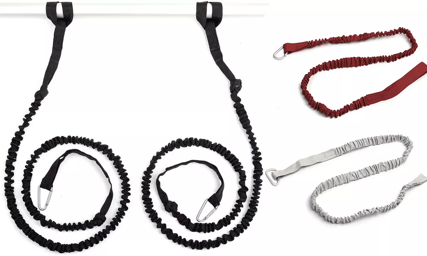 2 PCS Kayak Stretchable Paddle Rope Nylon Adjustable Kayak Coiled Rod Leash - Primary Image
