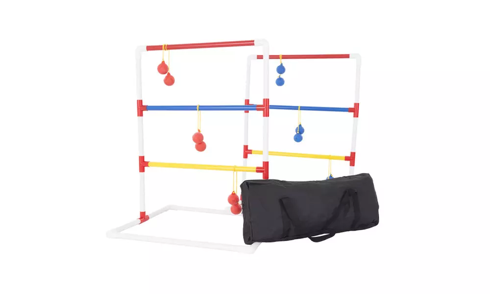 Ladder Toss Outdoor Game, Two PVC Game Sets with 6 Bolas and Carrying Case - Second Medium