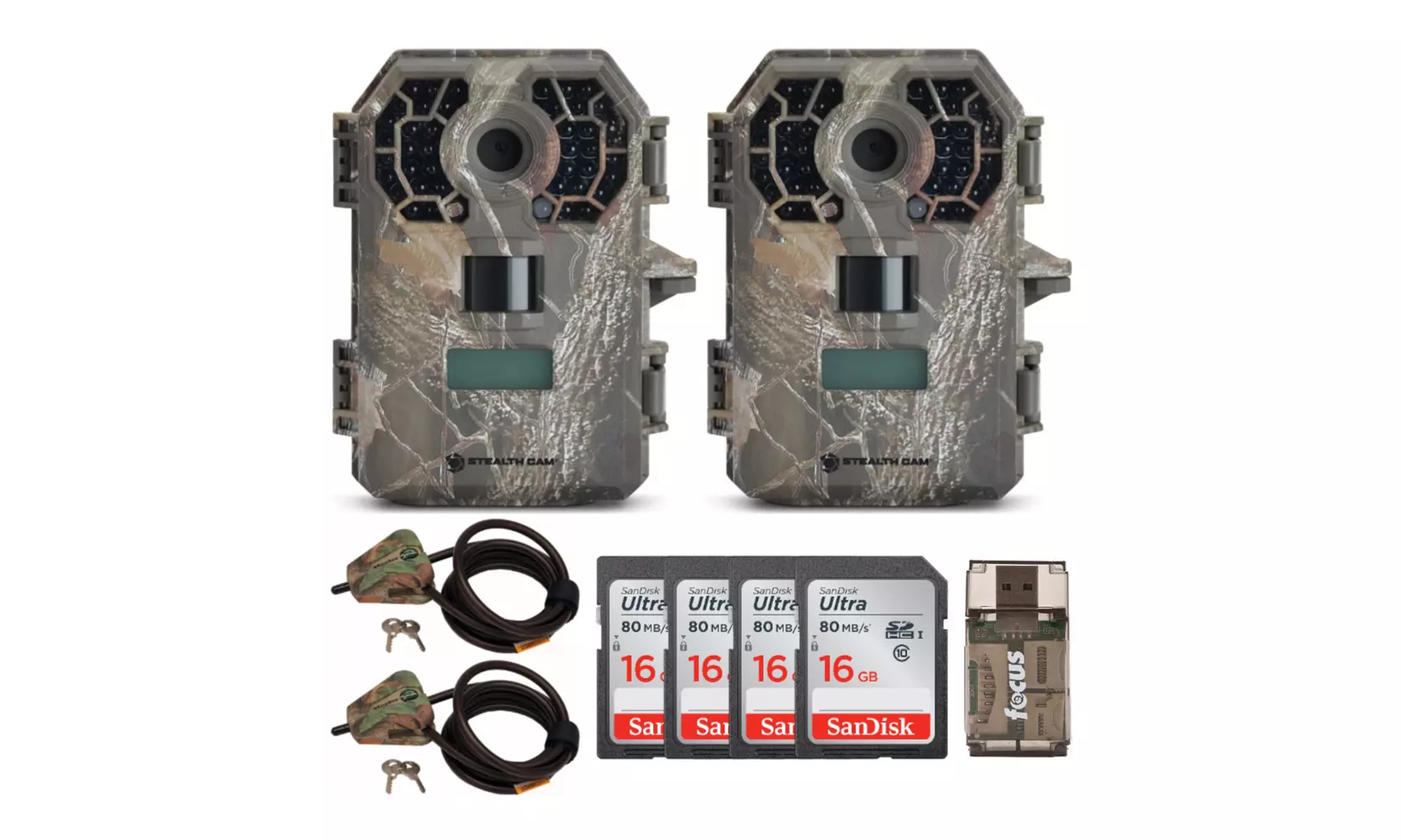 Stealth Cam G42 No-Glo Trail Game Camera (2) with Cables (2) and 16GB Card (4) - Primary Image