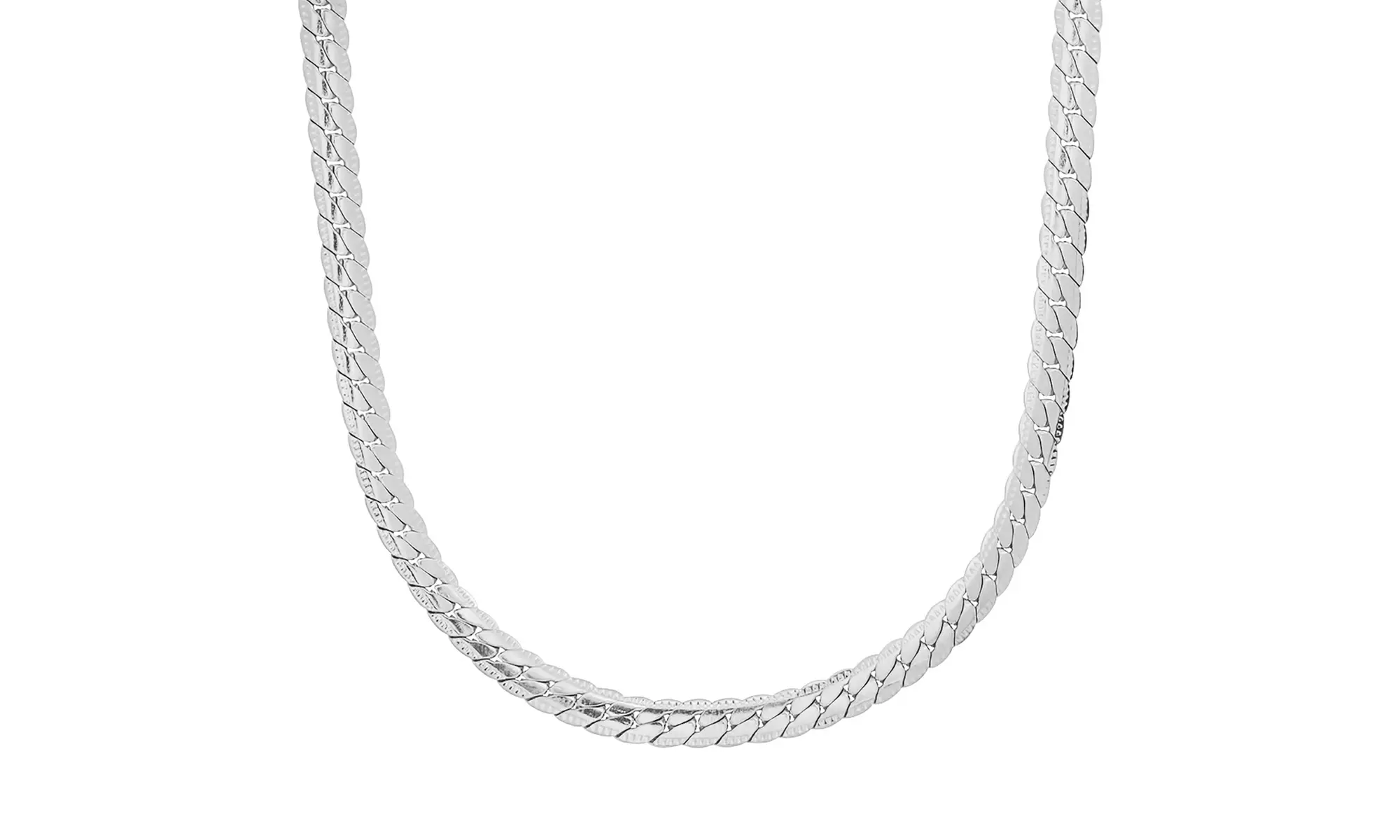 Men's Stainless Steel Curb Cuban Link Flat Necklace Chain