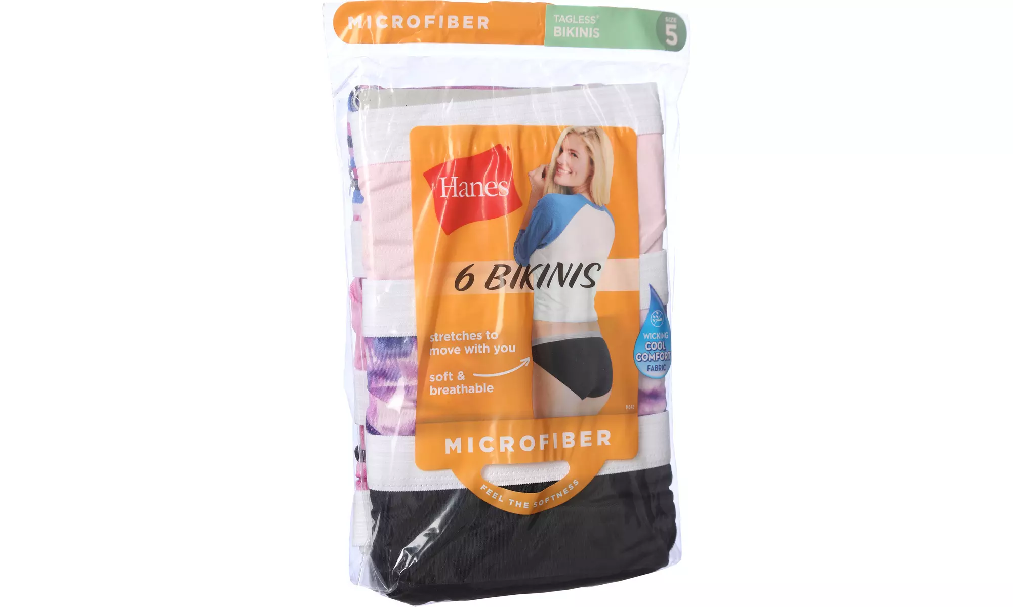 Hanes Womens Cool Comfort Microfiber Sporty Bikinis 12-Pack, Assorted - Second Medium