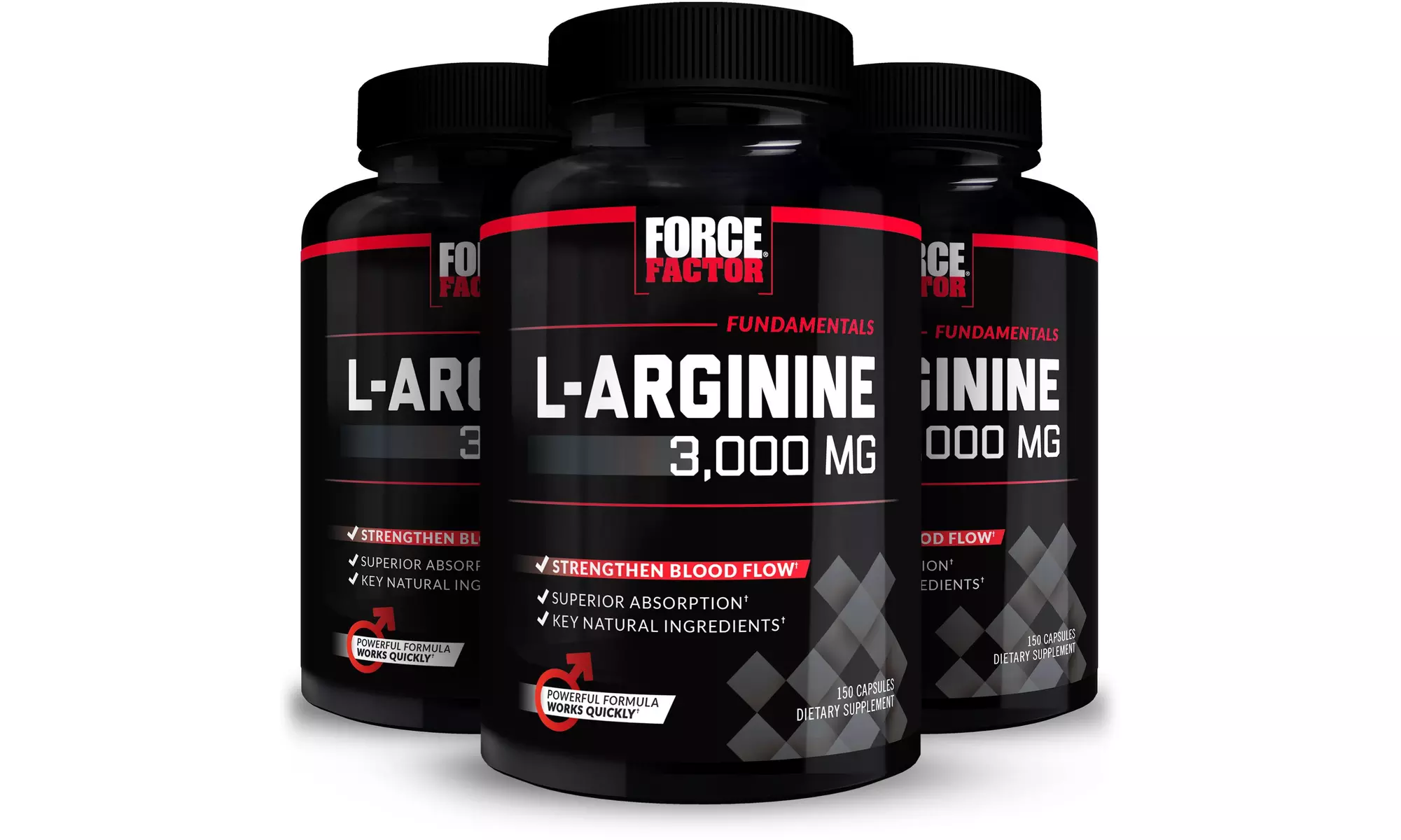 Force Factor L-Arginine 3000 MG, Boost Nitric Oxide and Blood Flow, Pack of 3 - Primary Image