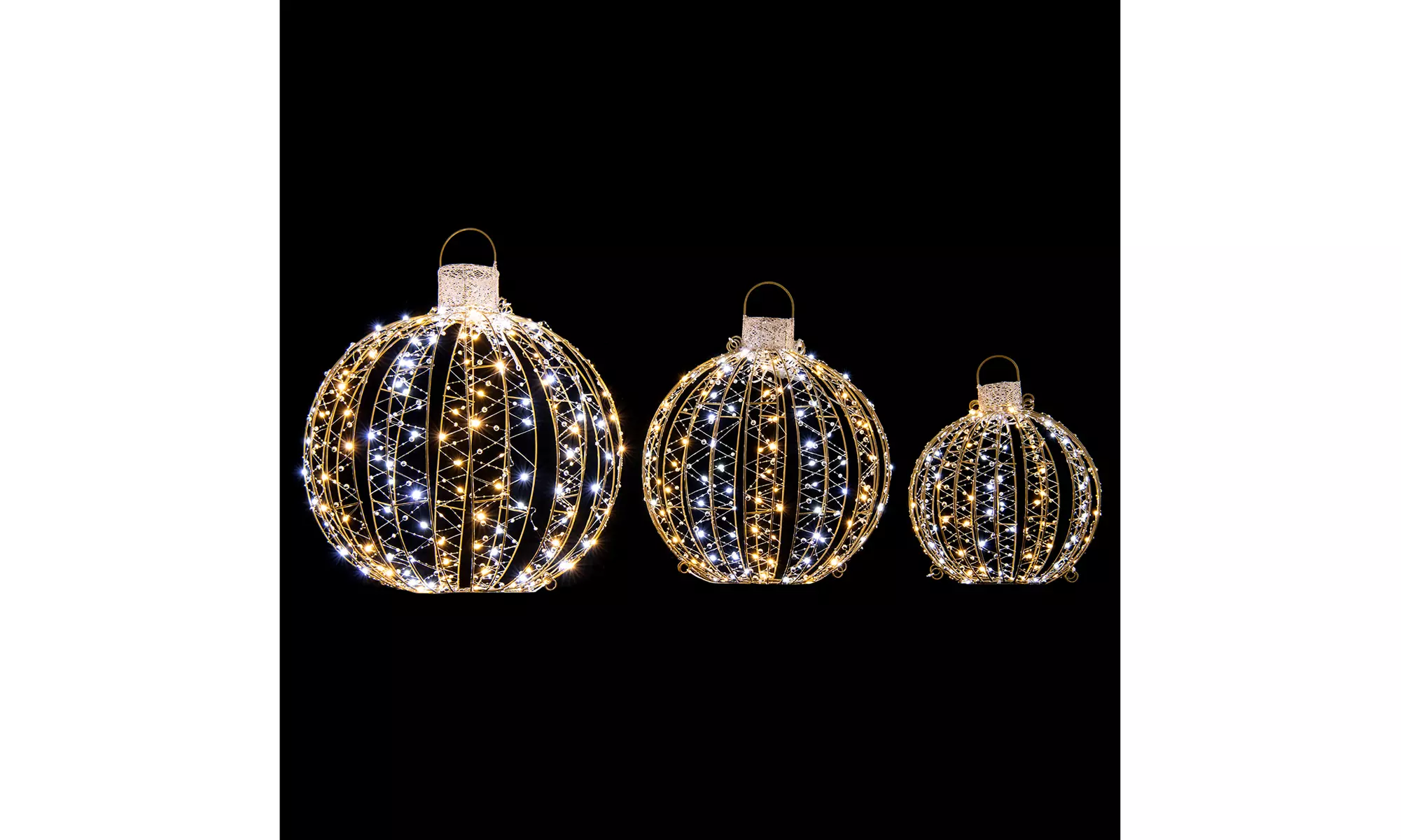Costway Christmas LED Light Balls Outdoor Hanging Light Spheres 360 Lights