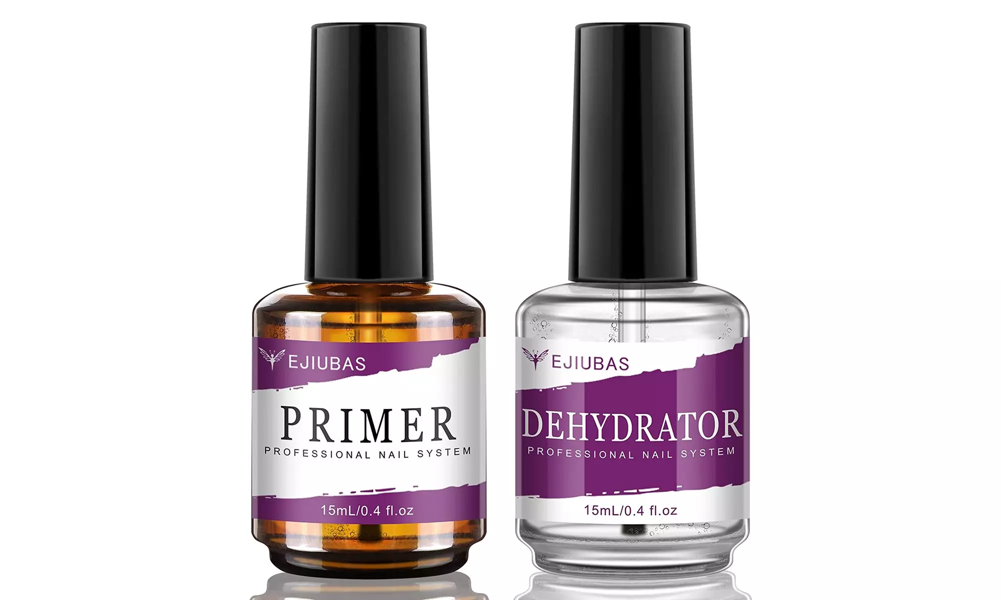 Ejiubas Nail Primer, Professional Natural Nail Prep Dehydrator and Primer, Long. - Primary Image
