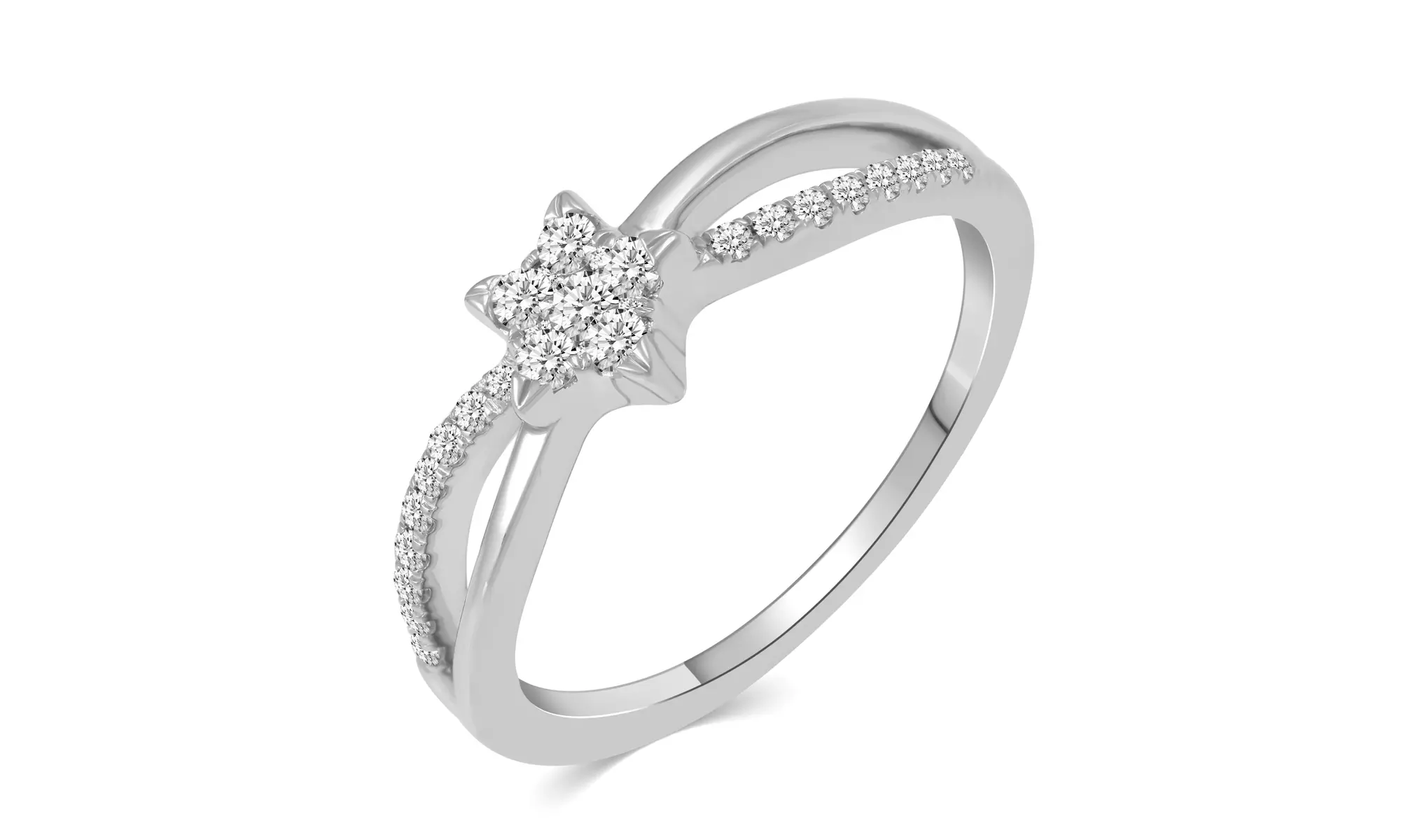 1/4CTTW Diamond Star Cluster Promise Ring in Sterling Silver by Fifth and Fine - Primary Image