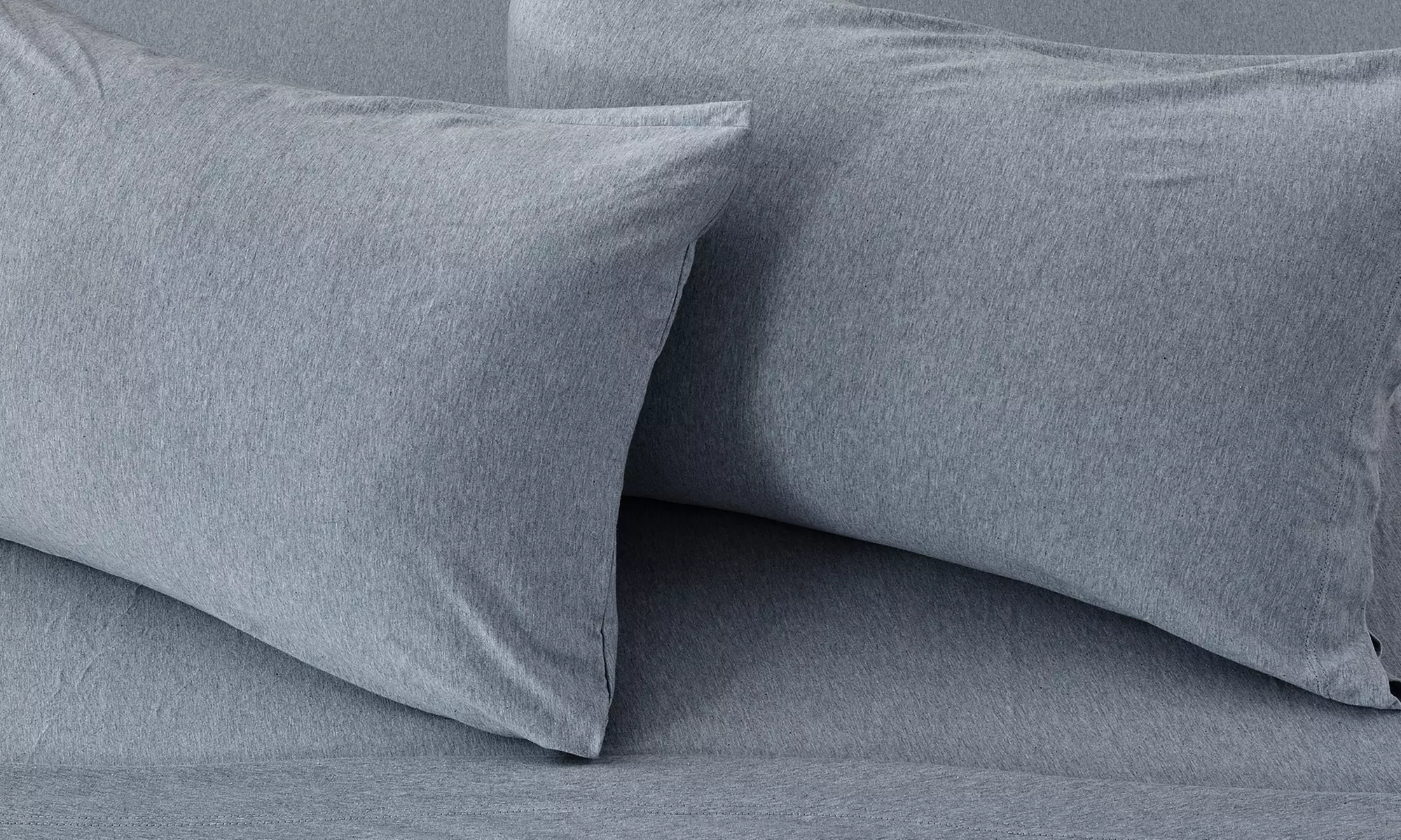 FreshFolds Ultra-Soft Cotton Heathered Melange Jersey Knit Sheet Set