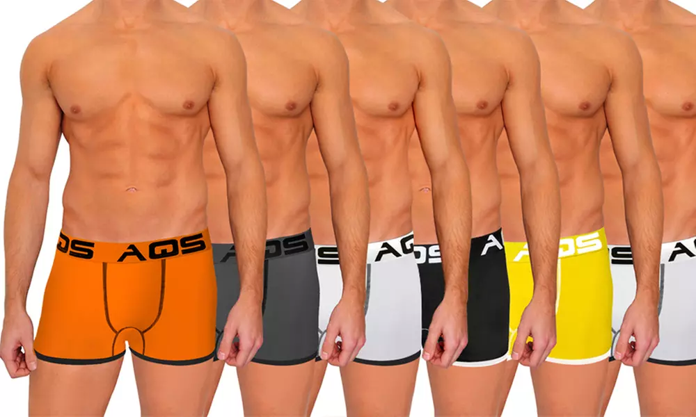 6 Pack AQS Men's Fitted Boxer Briefs - Primary Image