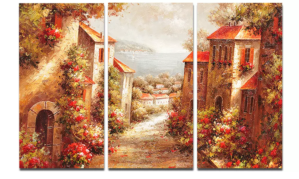 Rome Old Italian Painting - Landscape Painting Metal Wall Art - Primary Image