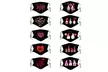 10pc Adult Valentine Print Mouth Mask for Protection Mask Washable Earloop Mask - Second Medium
