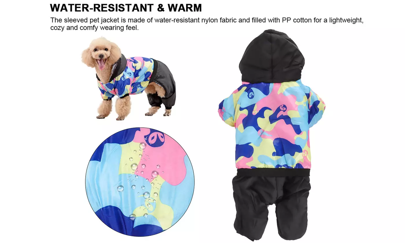 Waterproof Dog Raincoats with Hood Windproof Cozy Warm Cold Weather Jacket