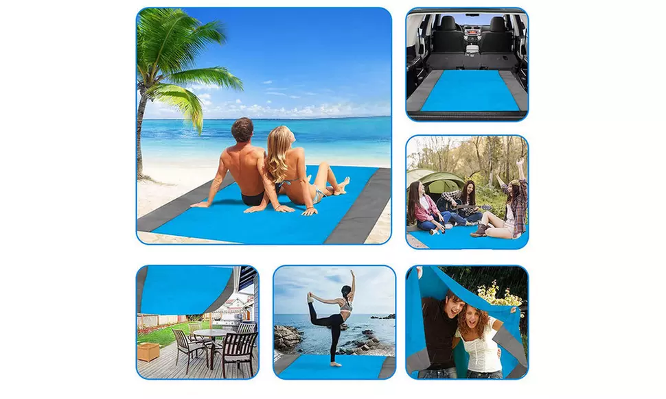 Extra Large Sandproof Beach Mat Blanket for Picnic Camping Hiking 83"x78" 