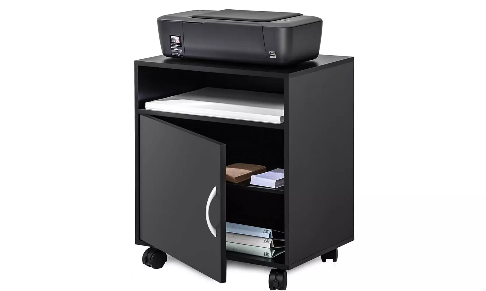 File Cabinet Printer Stand with Storage w/4 Wheels - Primary Image