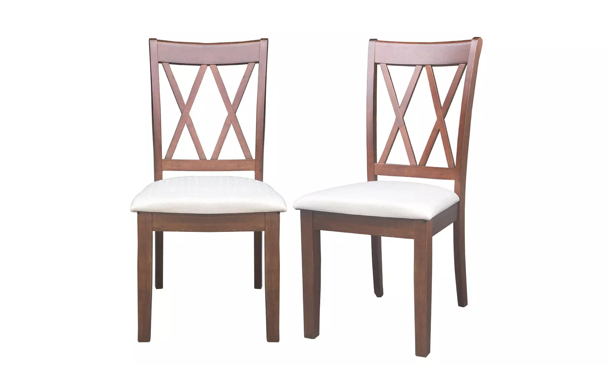 Set of 2 Dining Side Chairs Fabric Upholstered Seat Armless High Back Furniture