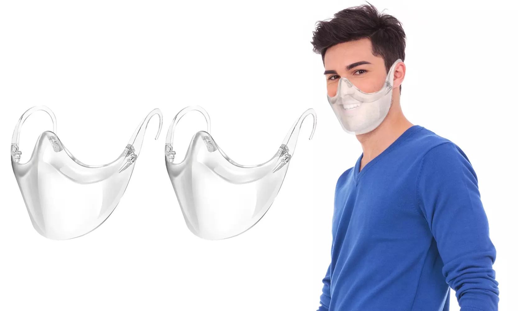 2-Pack: Transparent and Breathable Clear Face Shield Mask - Second Medium