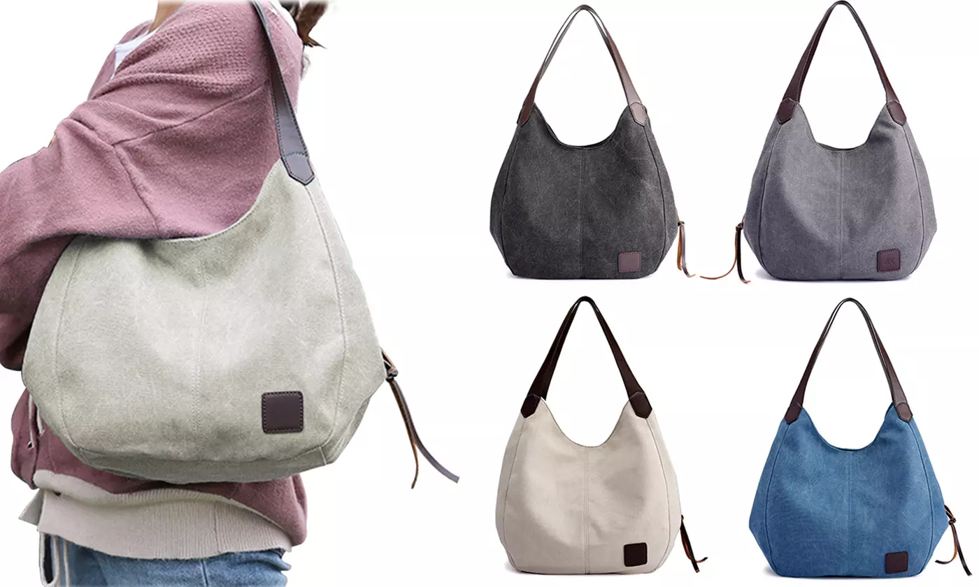 Women Canvas Handbag Shoulder Bags Large Tote Purse Travel Messenger Casual Bag - Primary Image