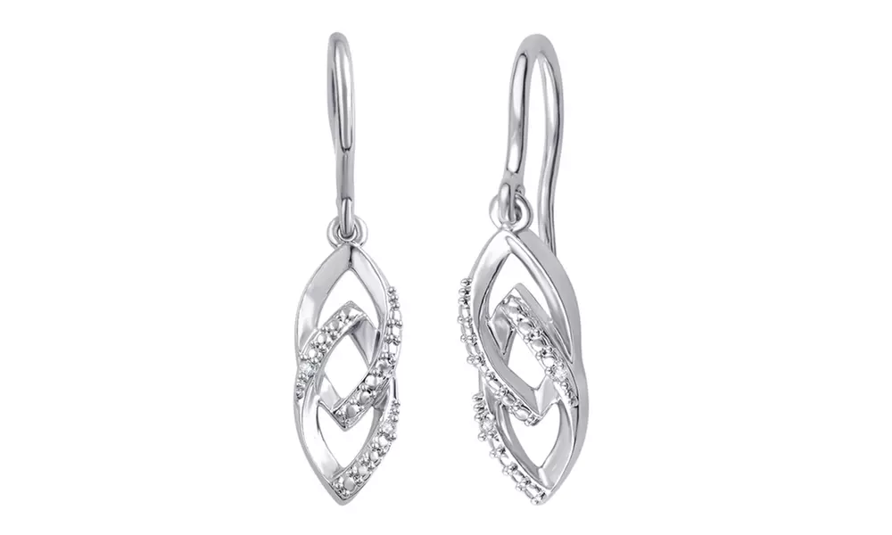 14K White Gold Plated Diamond Accent Drop Earring-KE17363CWSC